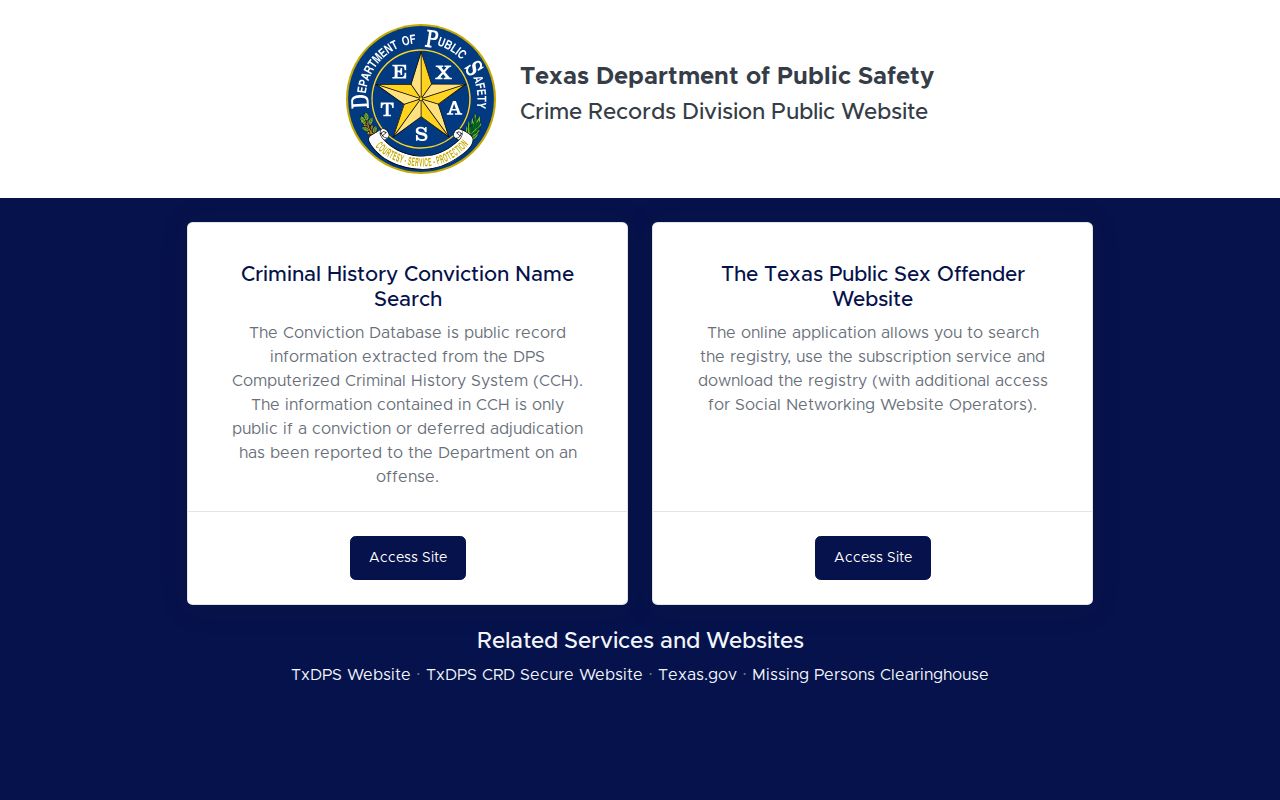 McLennan County criminal history Texas DPS public search portal