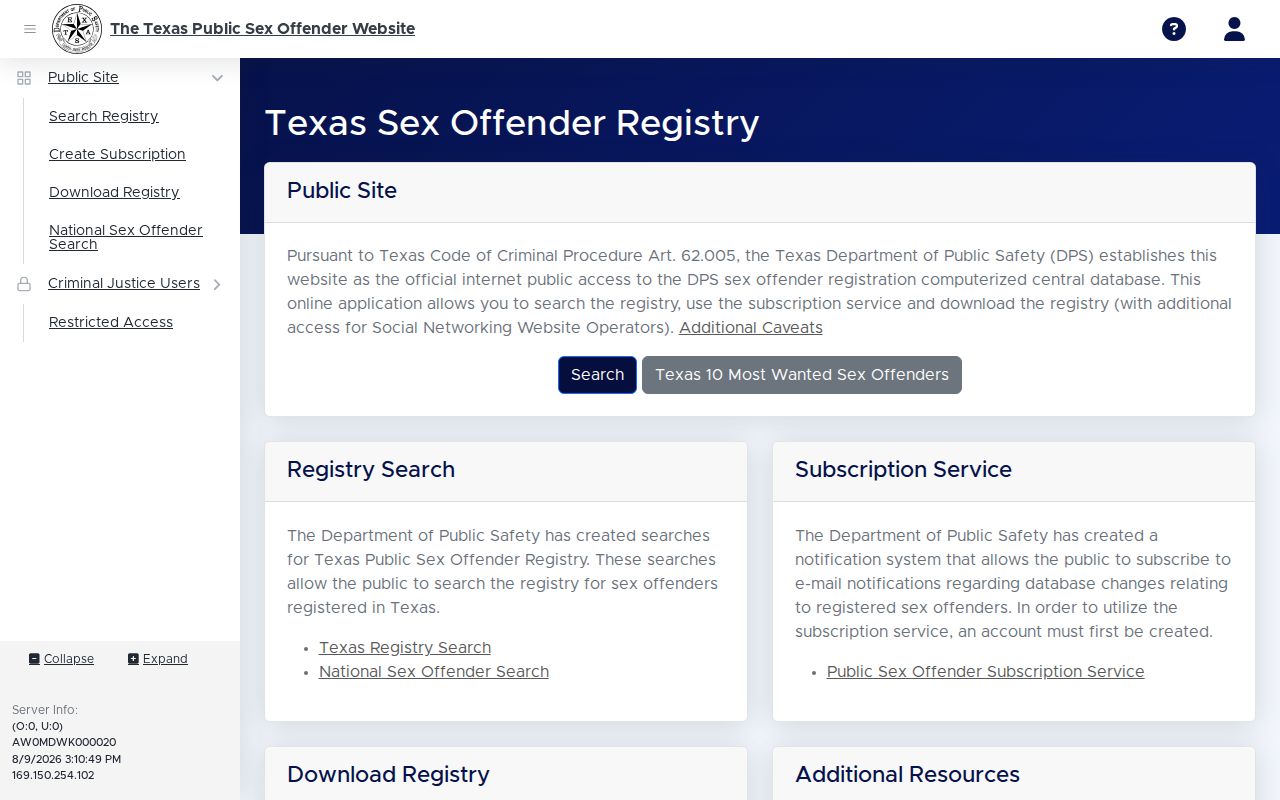 McLennan County sex offender criminal registry search